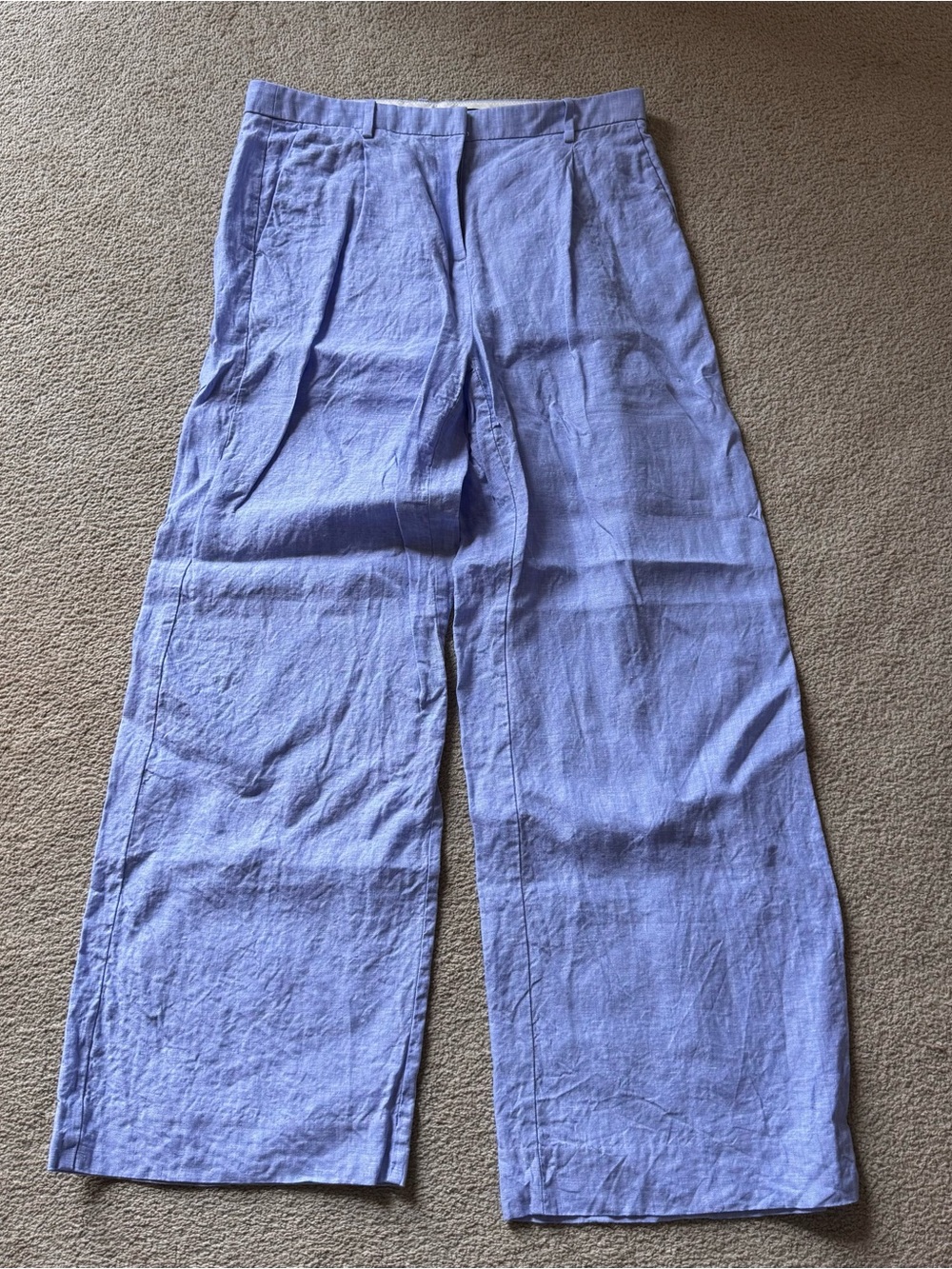 J. Crew essential Wide-Leg Linen Pants - Light Blue